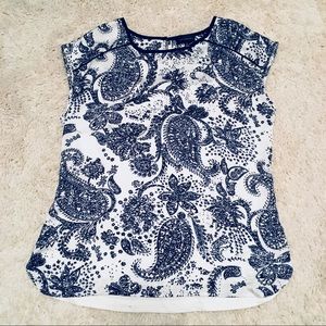 The Limited Paisley Mixed Media Top